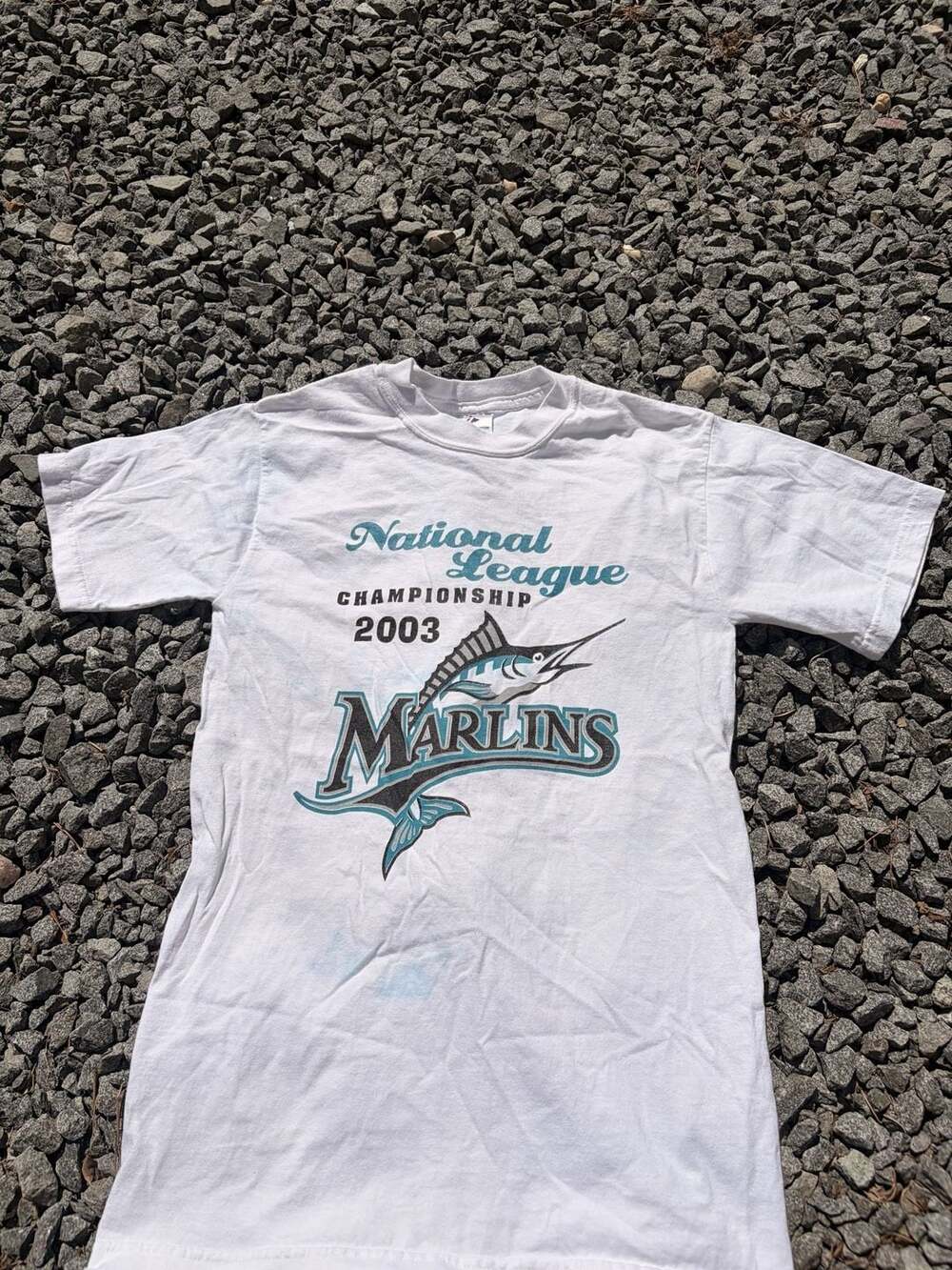 Jerzees Florida Marlins 2003 NLCS T-Shirt Size S White MLB Baseball Tee